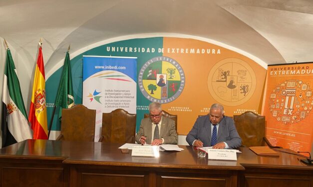 LA UEX FIRMA UN CONVENIO MARCO DE COLABORACIÓN CON EL INSTITUTO IBEROAMERICANO DE INVESTIGACIÓN Y APOYO A LA DISCAPACIDAD INTELECTUAL (INIBEDI)